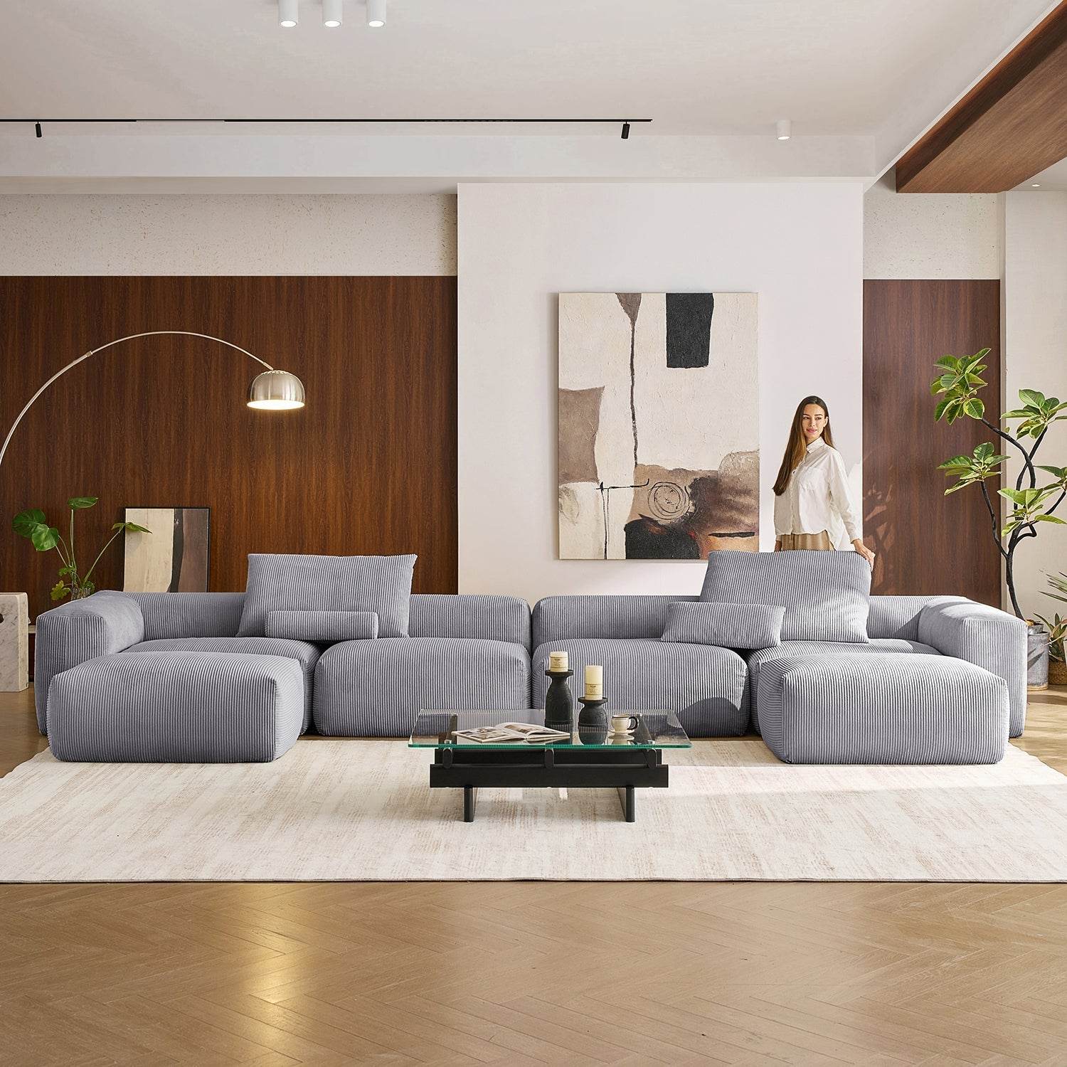 Mellow U Sectional with Ottoman - Valyouweho