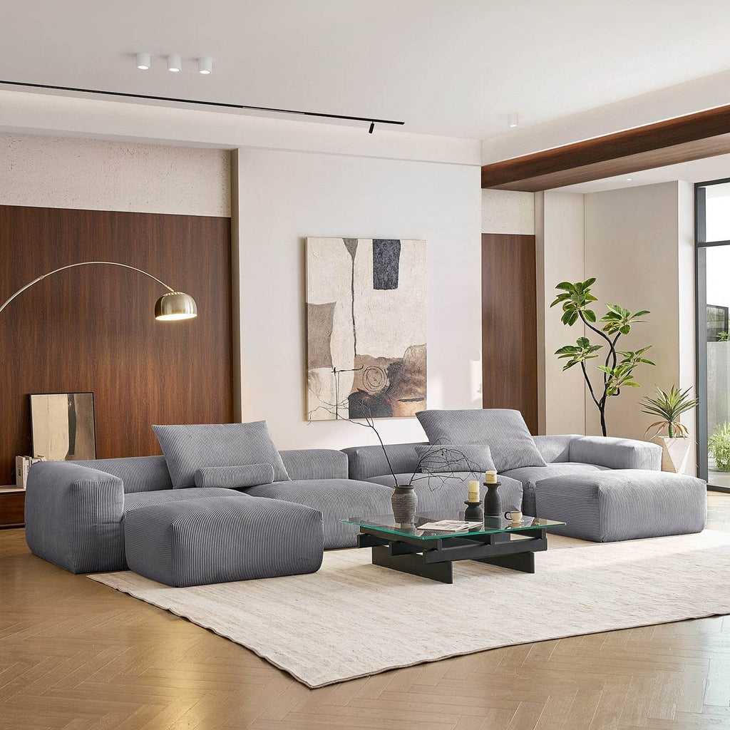 Mellow U Sectional with Ottoman - Valyouweho