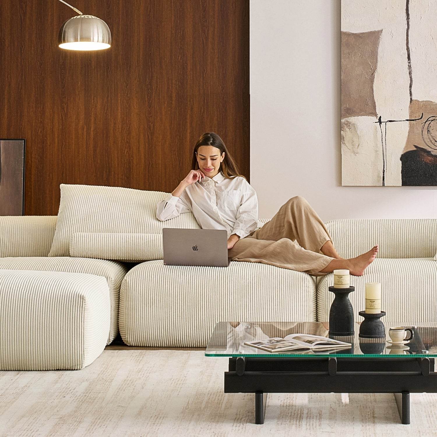 Mellow U Sectional with Ottoman - Valyouweho