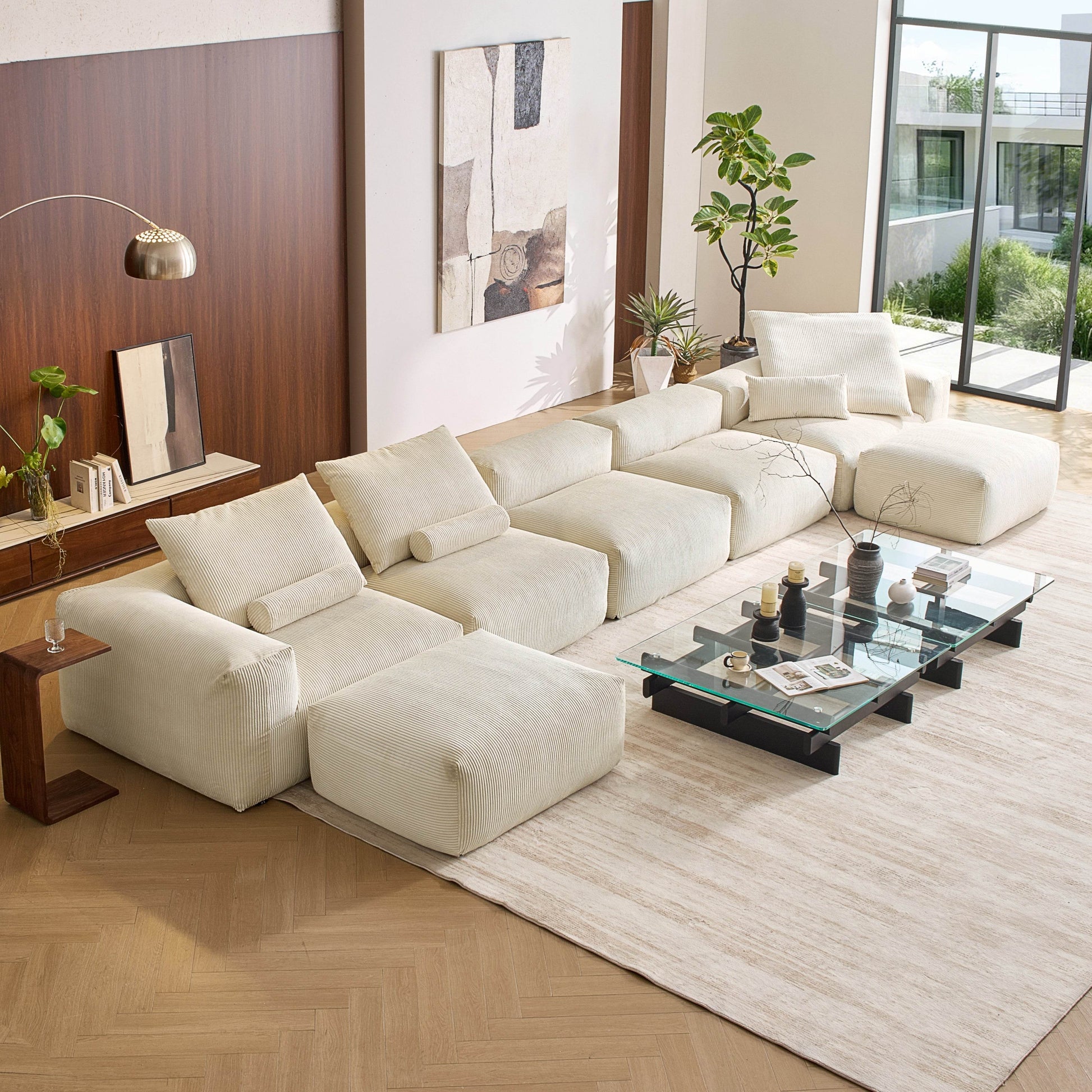 Mellow U Sectional with Ottoman - Valyouweho