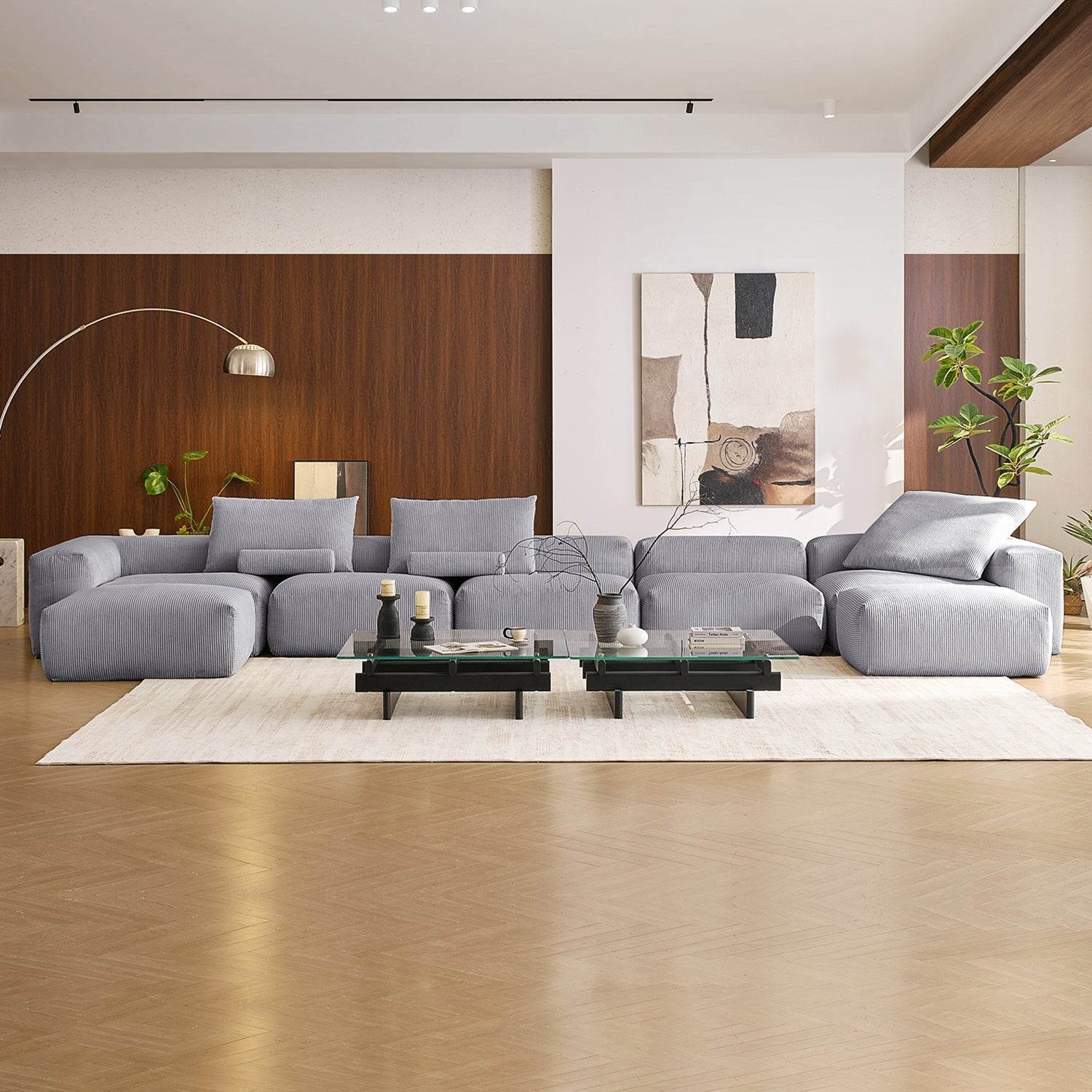 Mellow U Sectional with Ottoman - Valyouweho