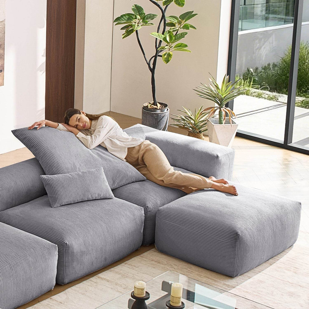Mellow U Sectional with Ottoman - Valyouweho