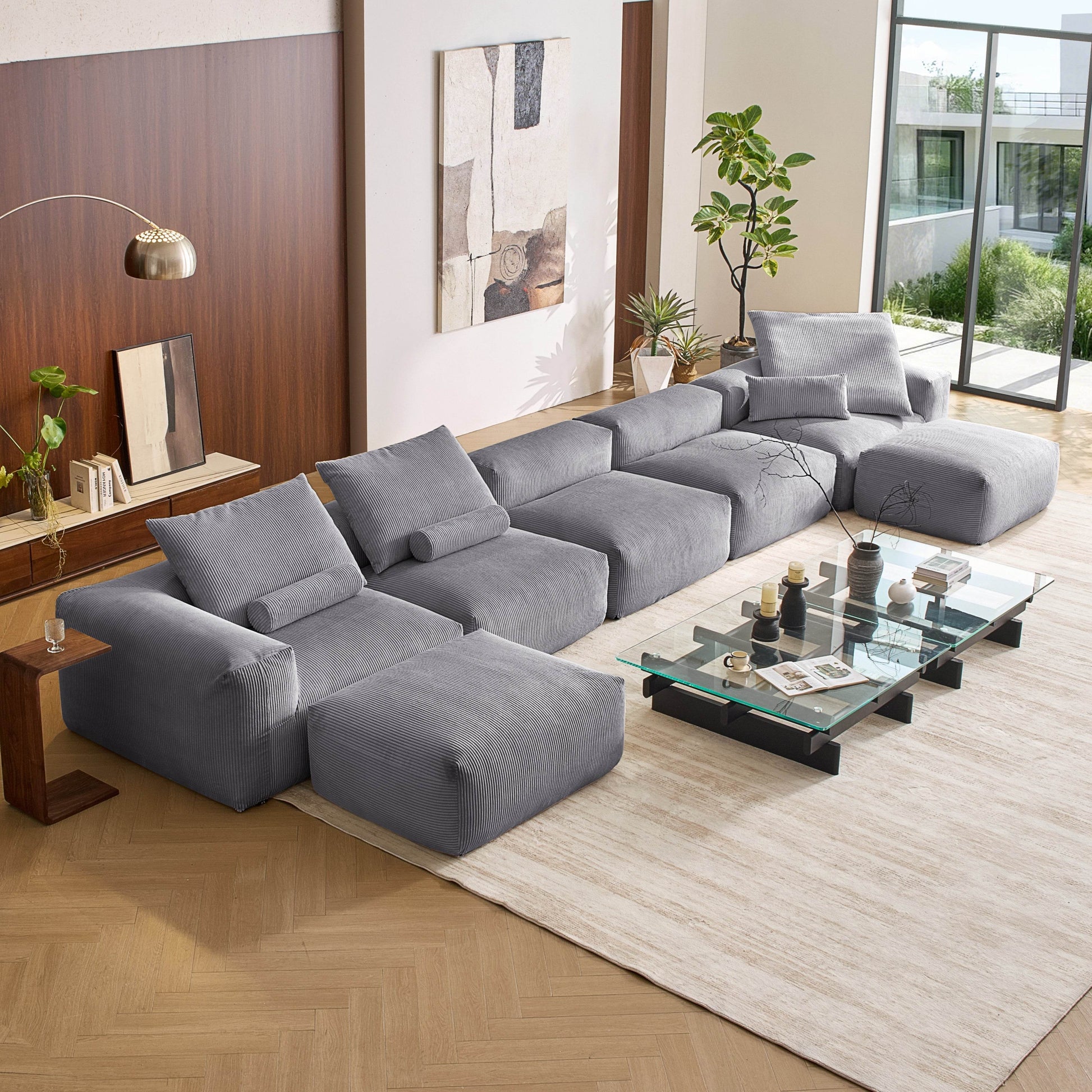 Mellow U Sectional with Ottoman - Valyouweho