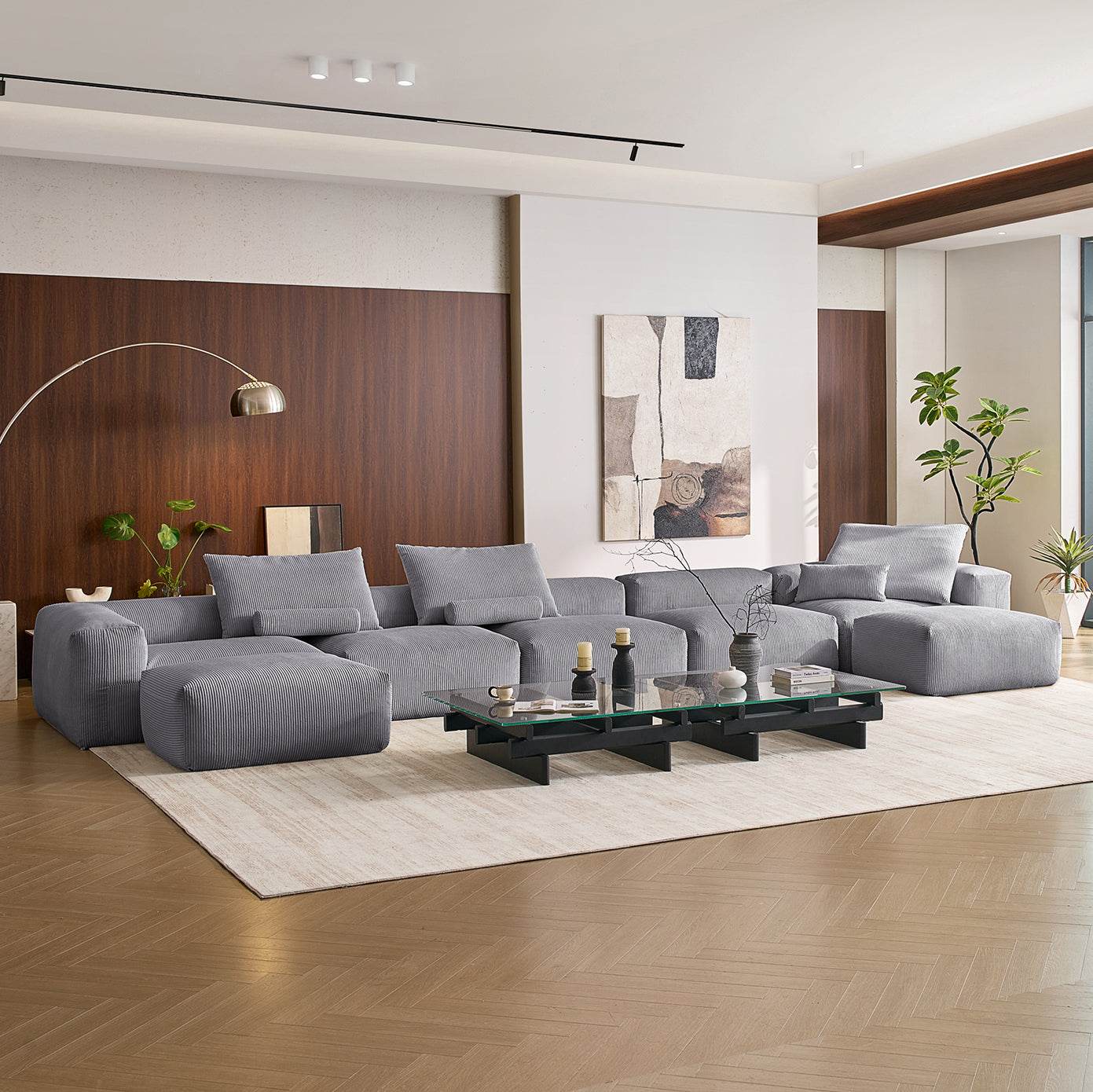 Mellow U Sectional with Ottoman - Valyouweho