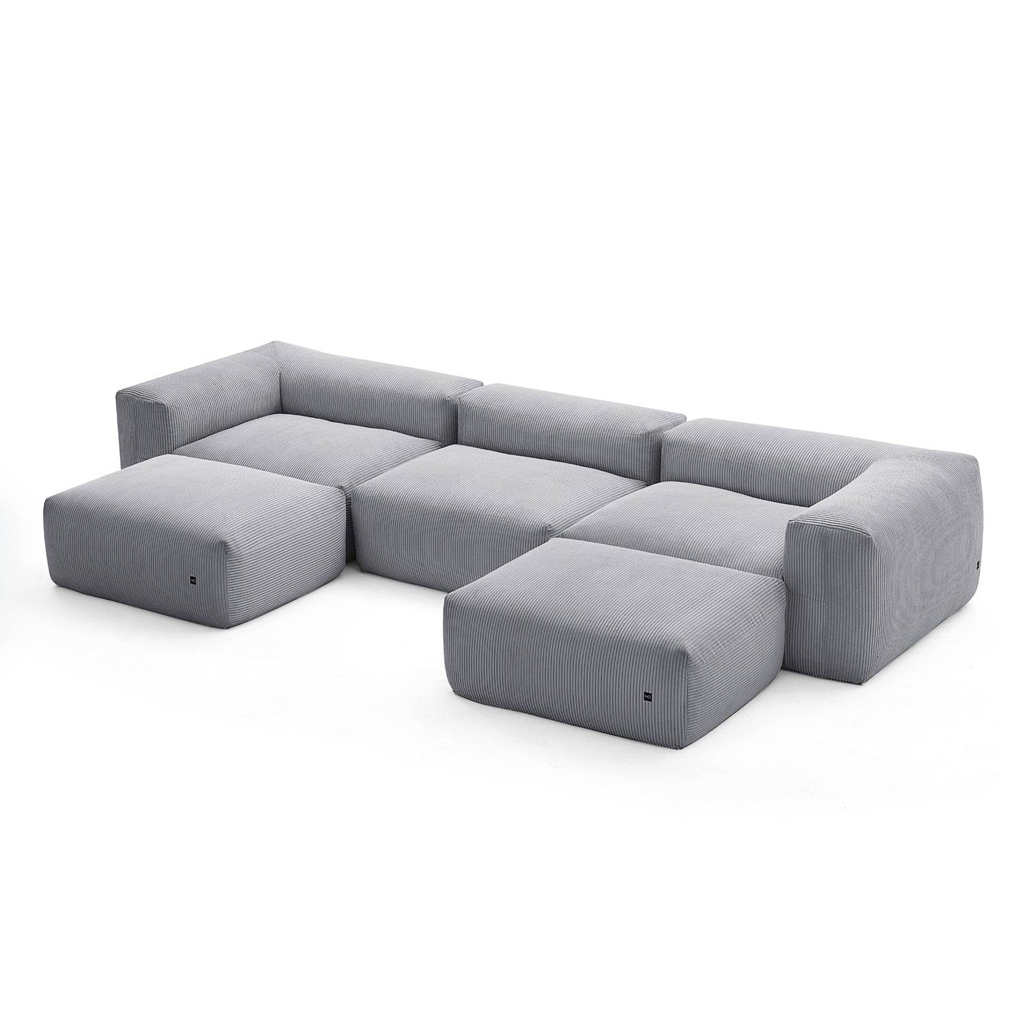 Mellow U Sectional with Ottoman - Valyouweho