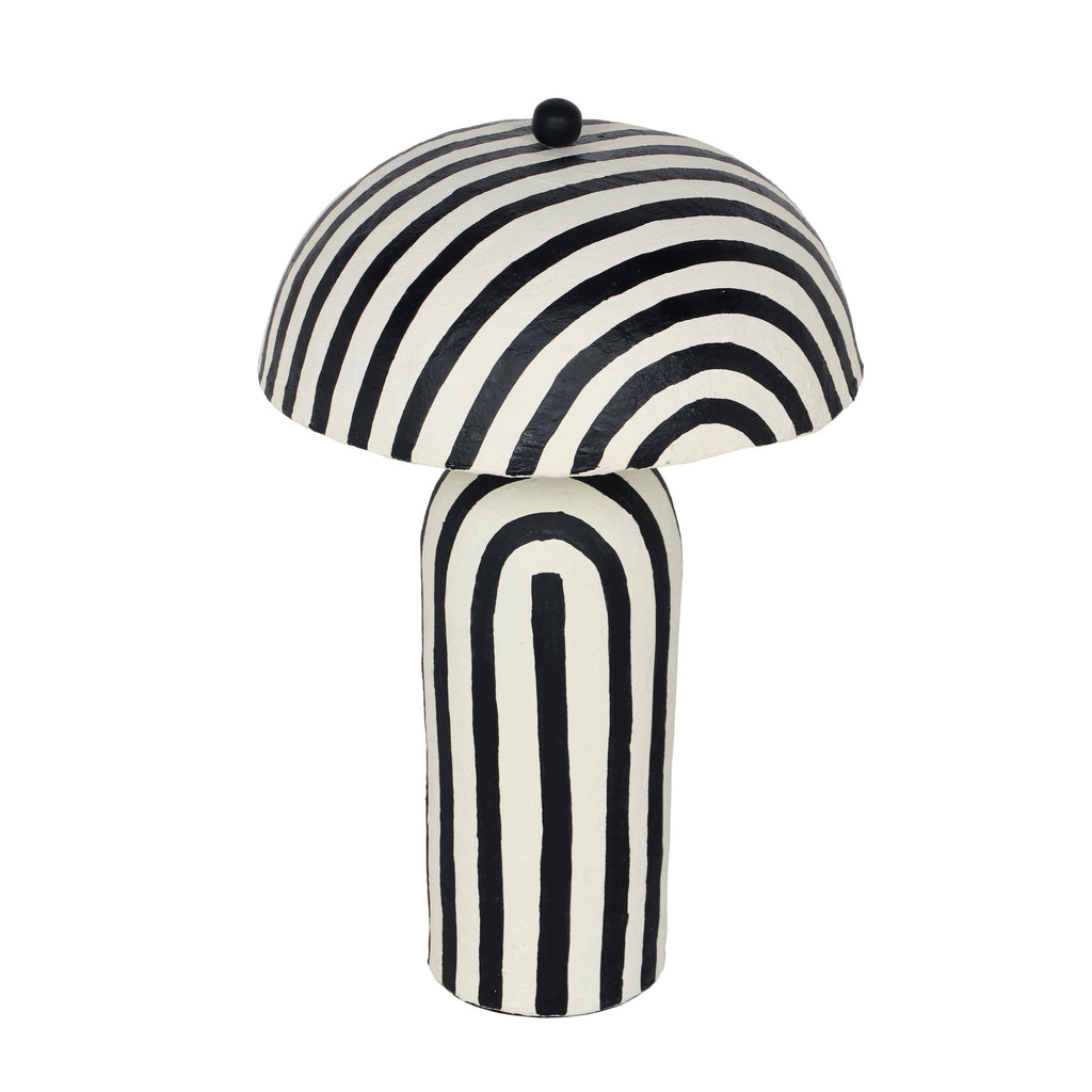 Maiori Striped Papier Mache Table Lamp