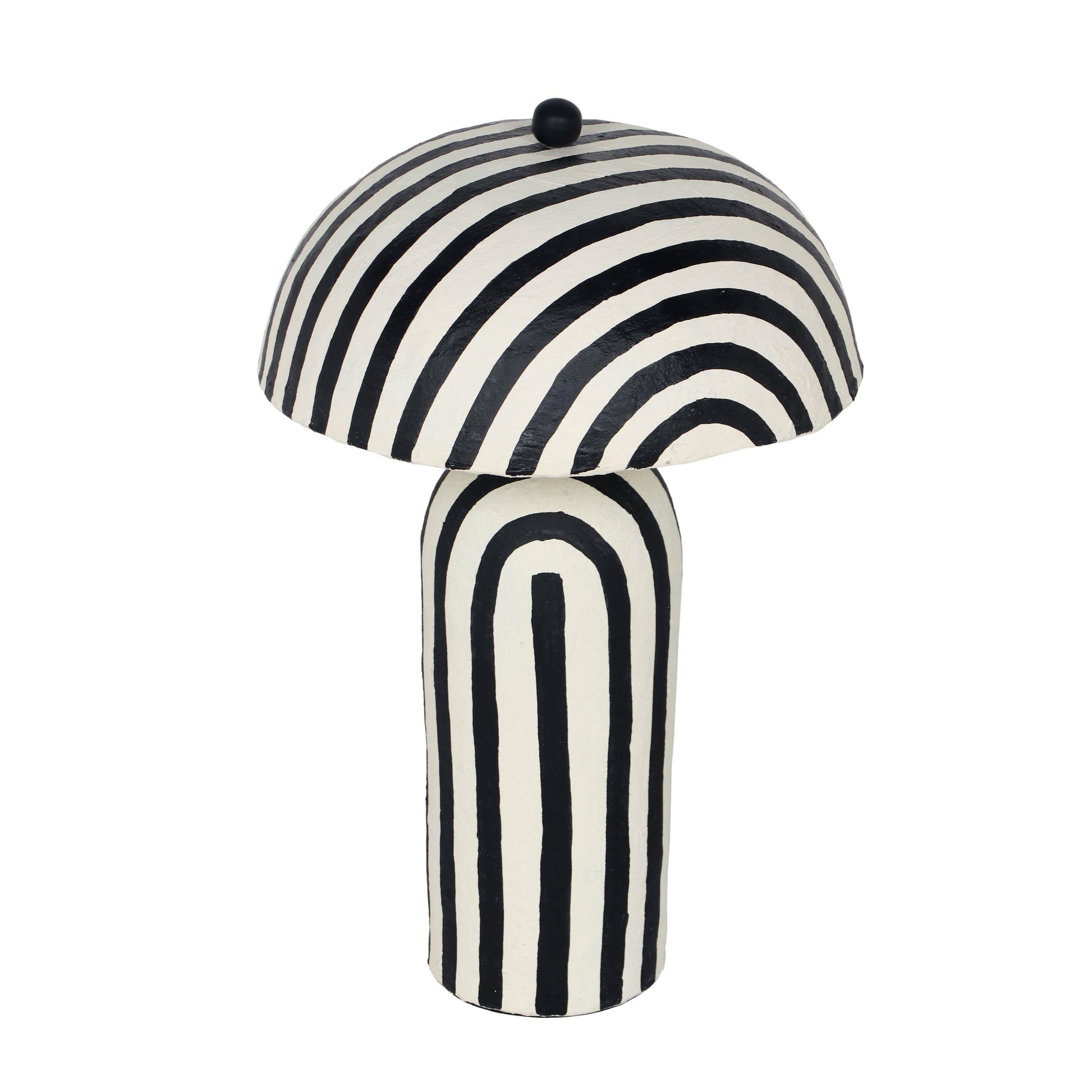 Maiori Striped Papier Mache Table Lamp
