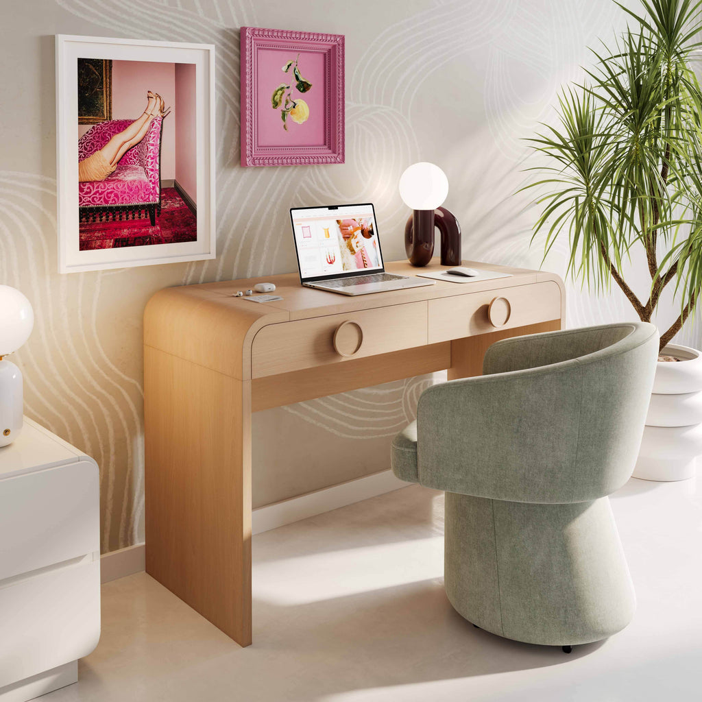 Moonrise Vanity Desk with Mirror - Valyouweho
