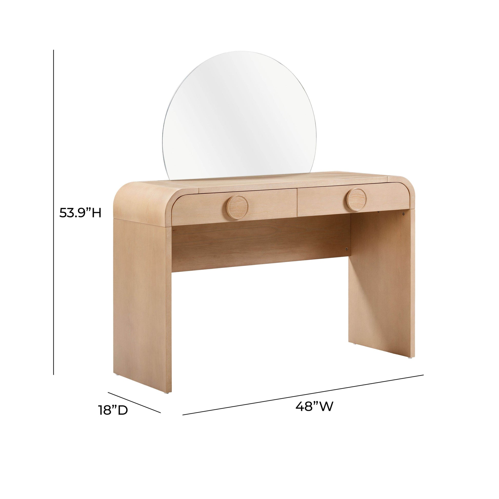 Moonrise Vanity Desk with Mirror - Valyouweho