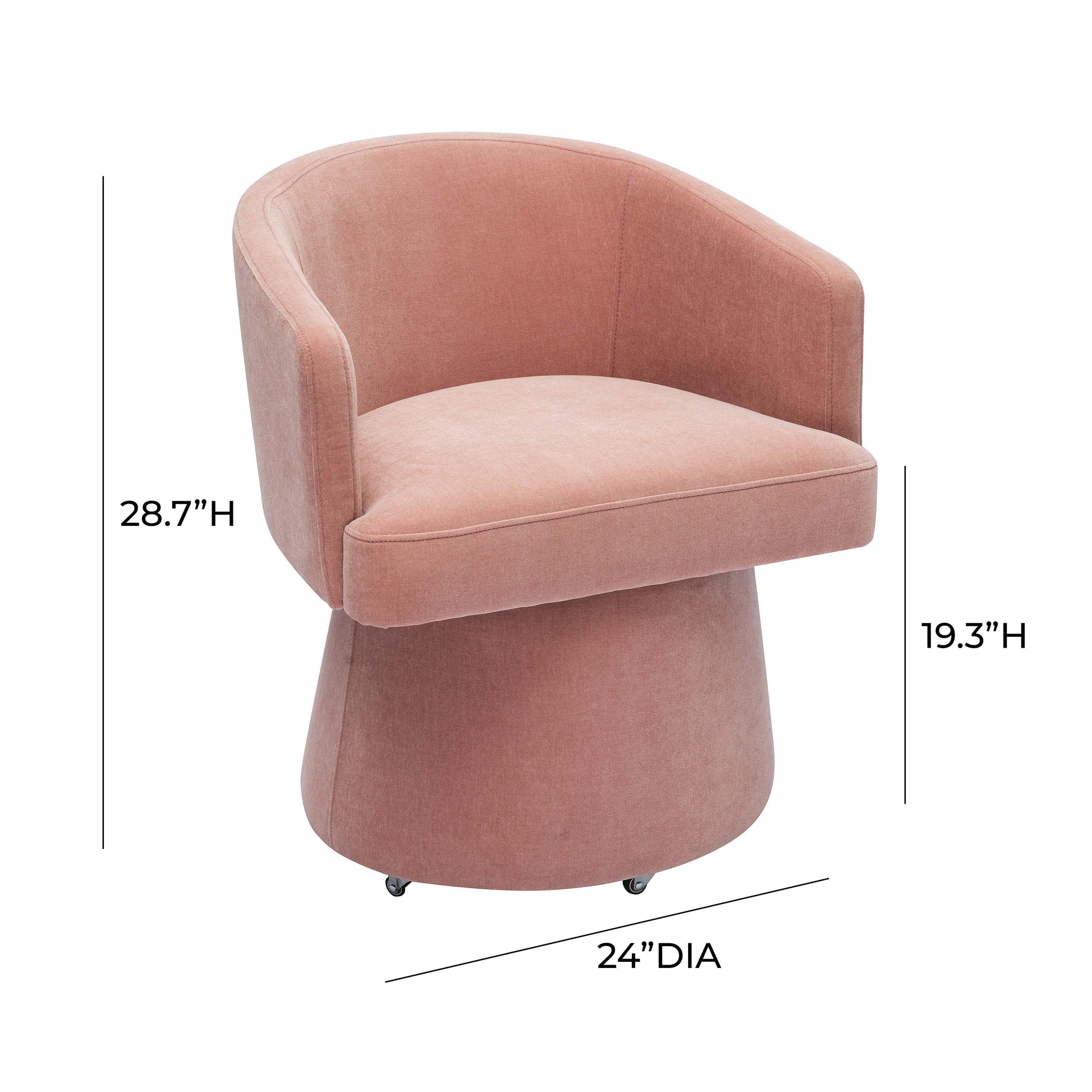 Kristen Upcycled Chenille Rolling Desk Chair