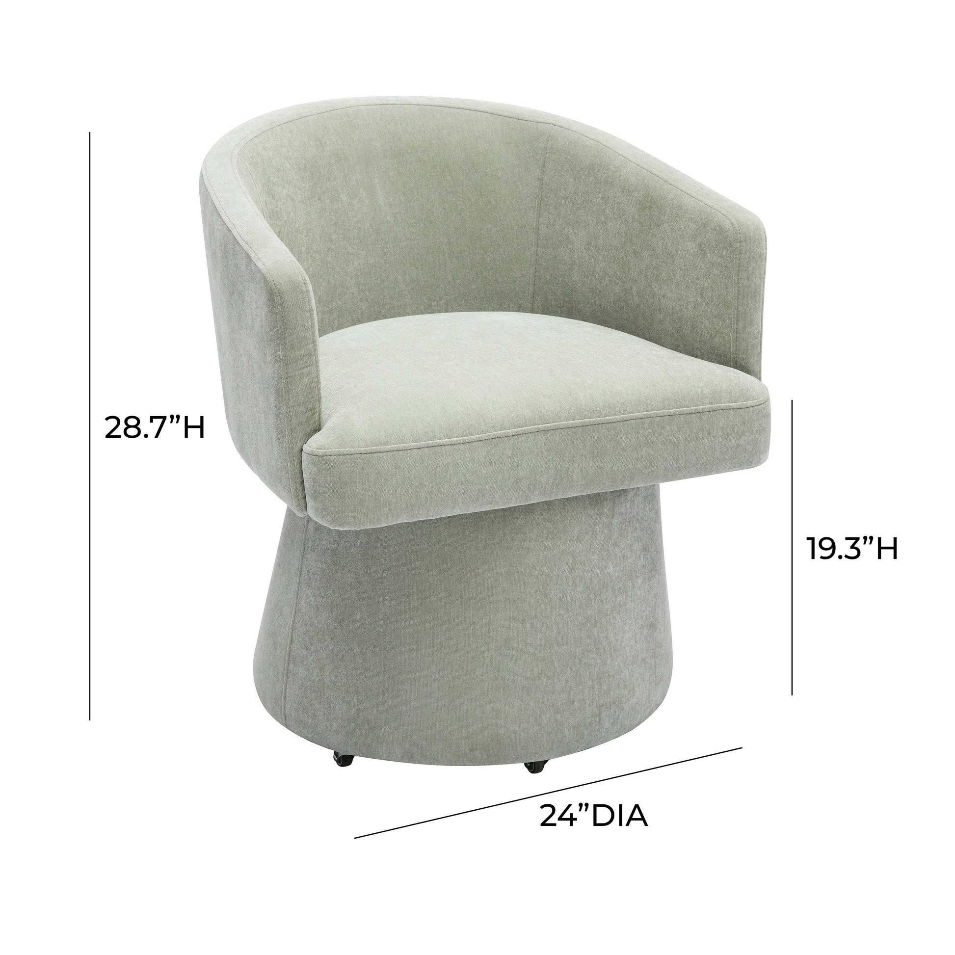 Kristen Upcycled Chenille Rolling Desk Chair