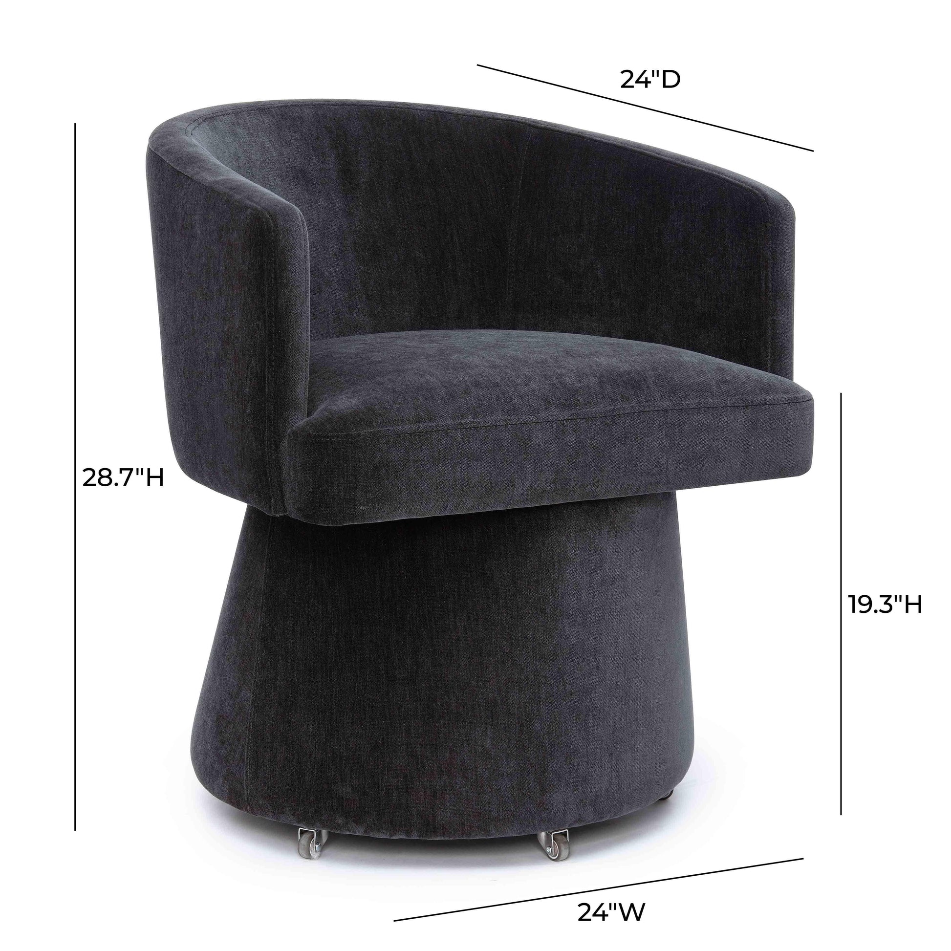 Kristen Upcycled Chenille Rolling Desk Chair
