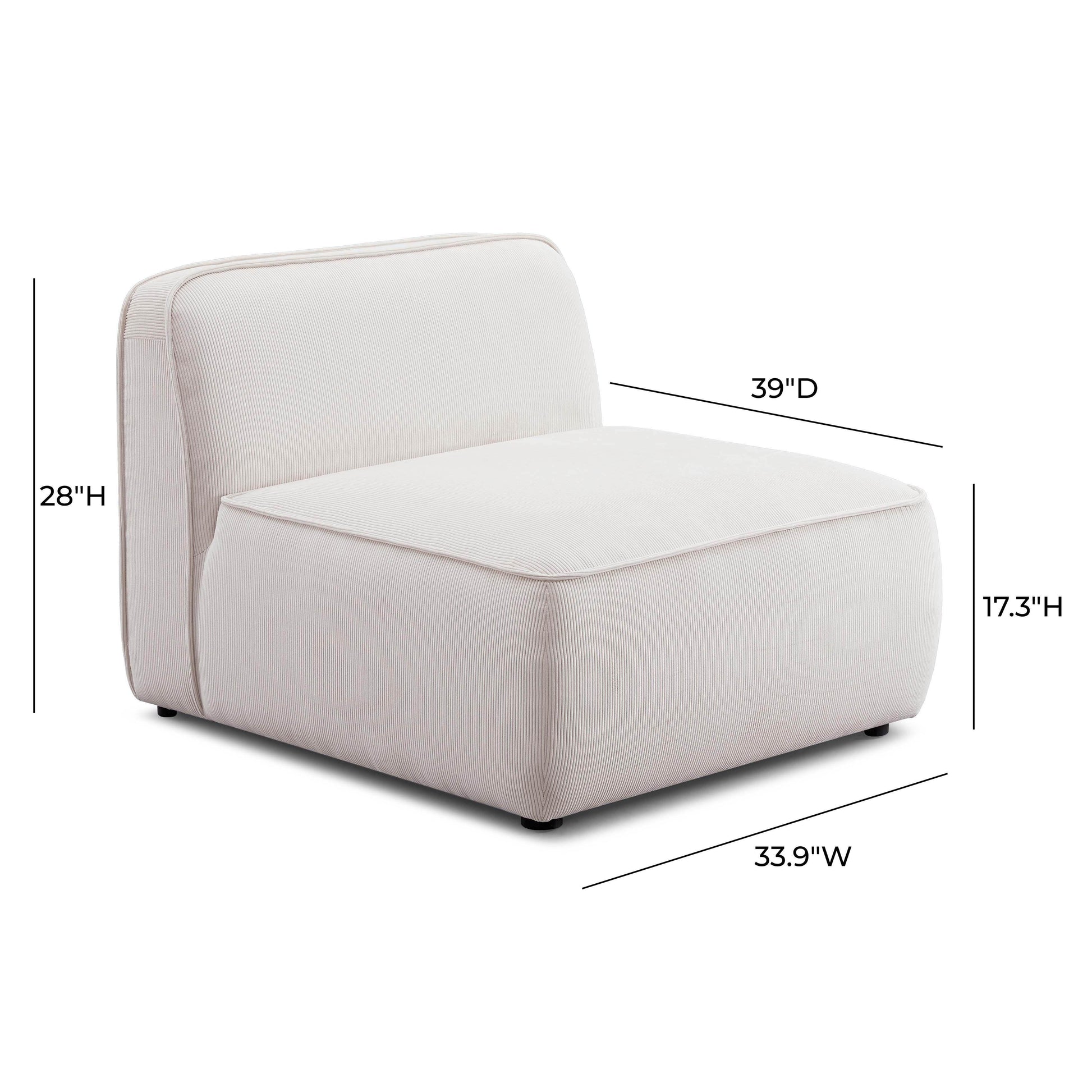 Travie Modular Armless Chair - Valyouweho