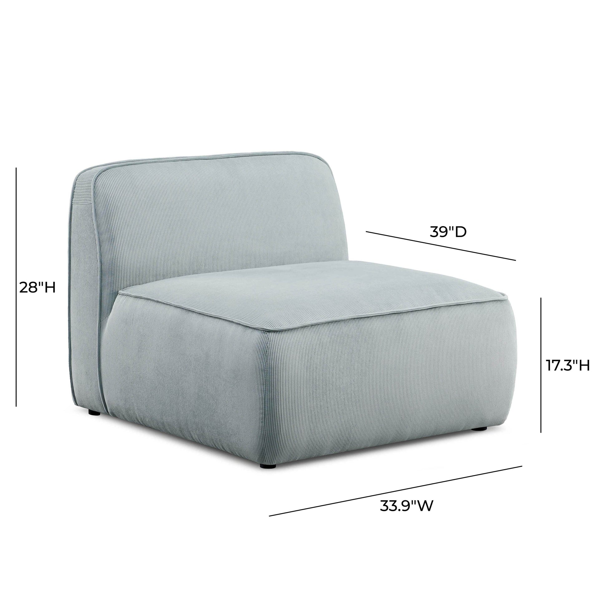 Travie Modular Armless Chair - Valyouweho