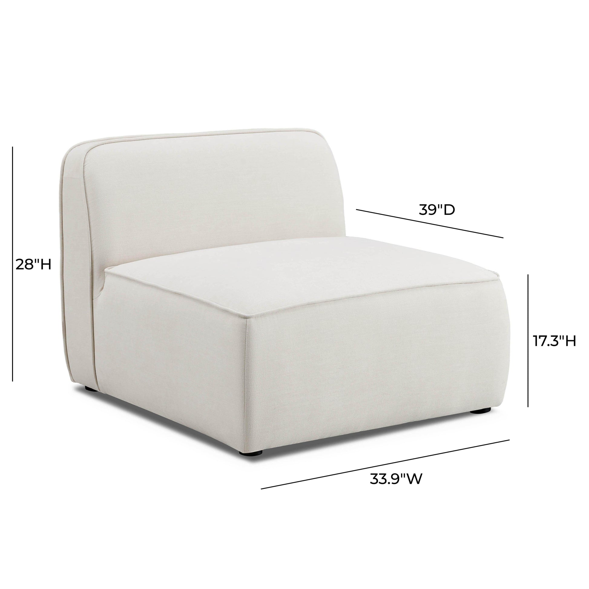 Travie Modular Armless Chair - Valyouweho