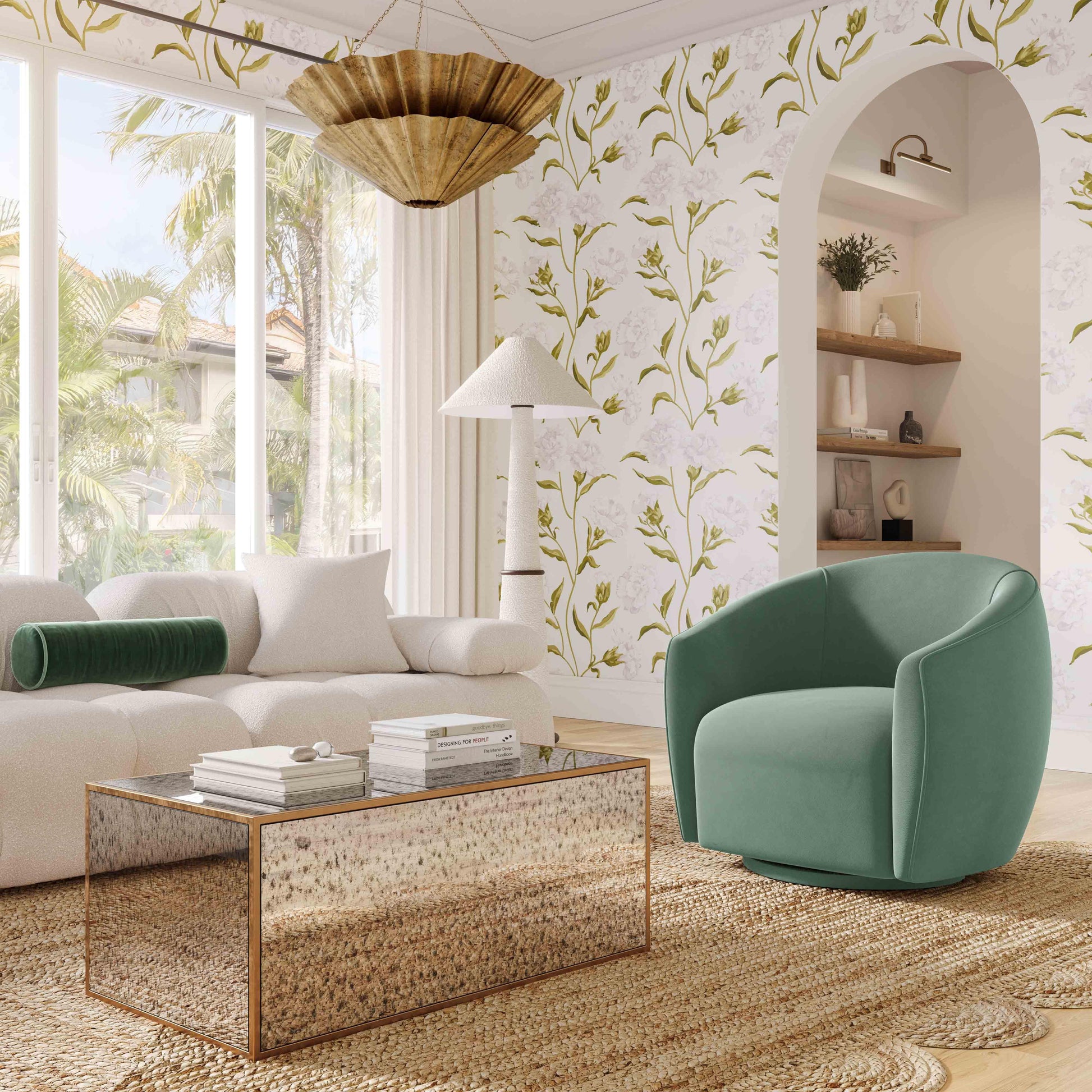 Jordan Velvet Swivel Chair