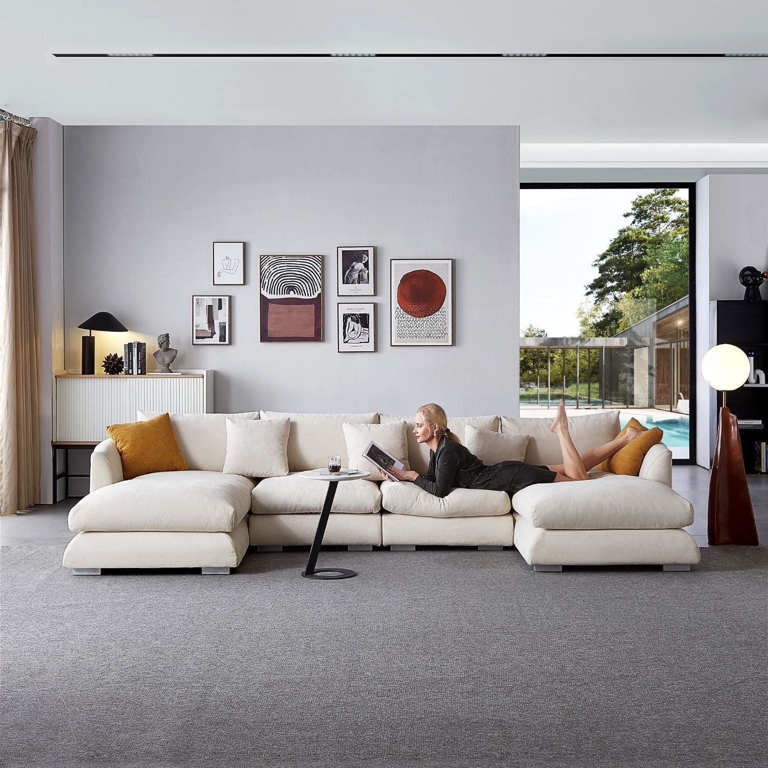 Feathers U-Sectional Sofa Mario Capasa